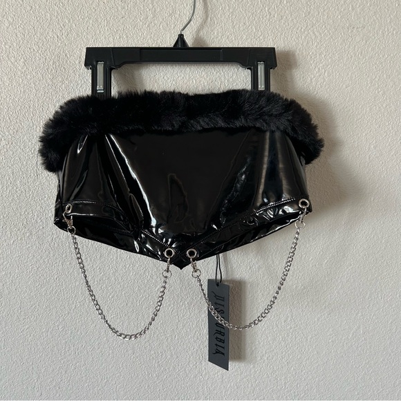 Disturbia Volume Vinyl Bandeau Crop Top - Picture 4 of 7